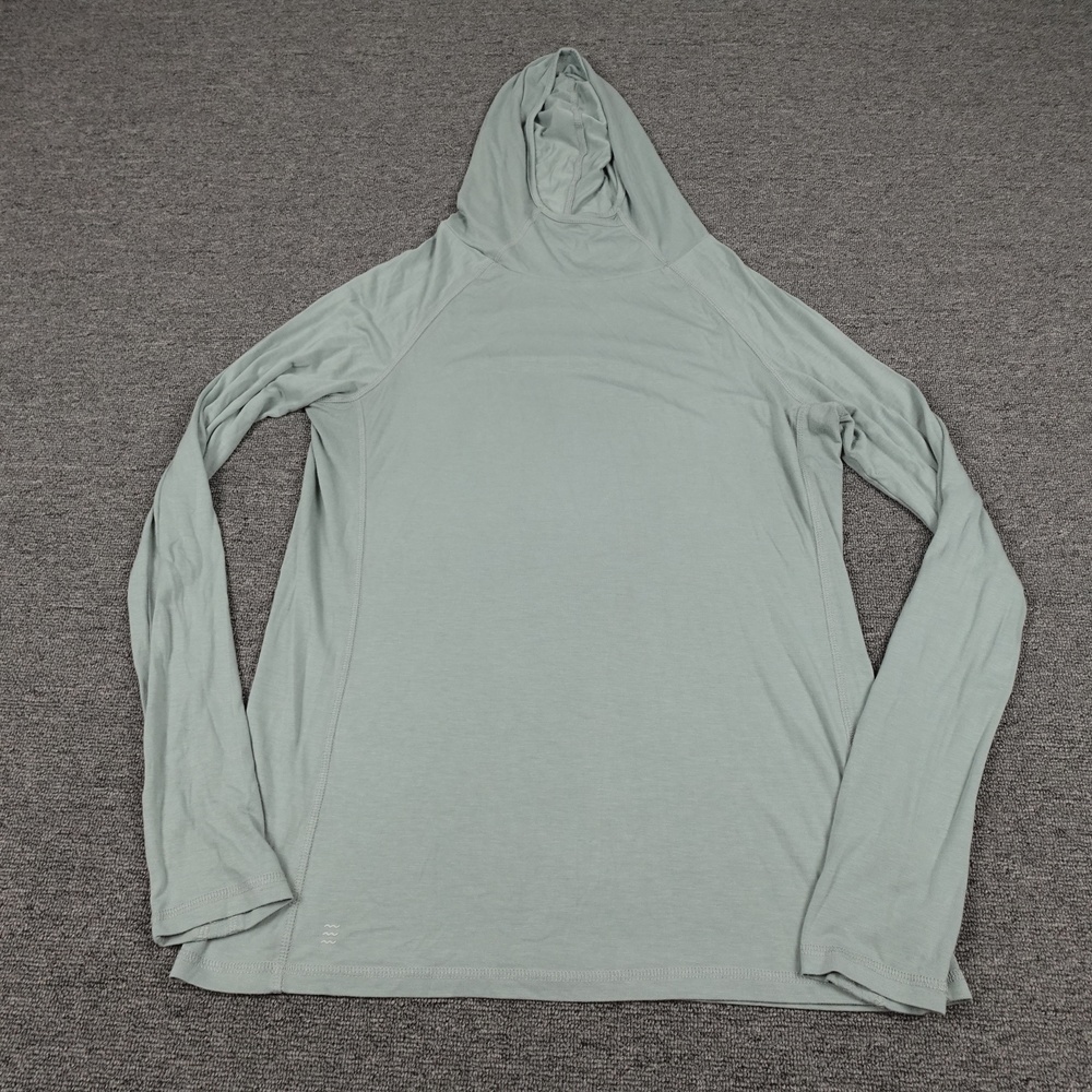 Free Fly Shirt Womens Large Green Long Sleeve Hooded Bamboo Blend Lightweight